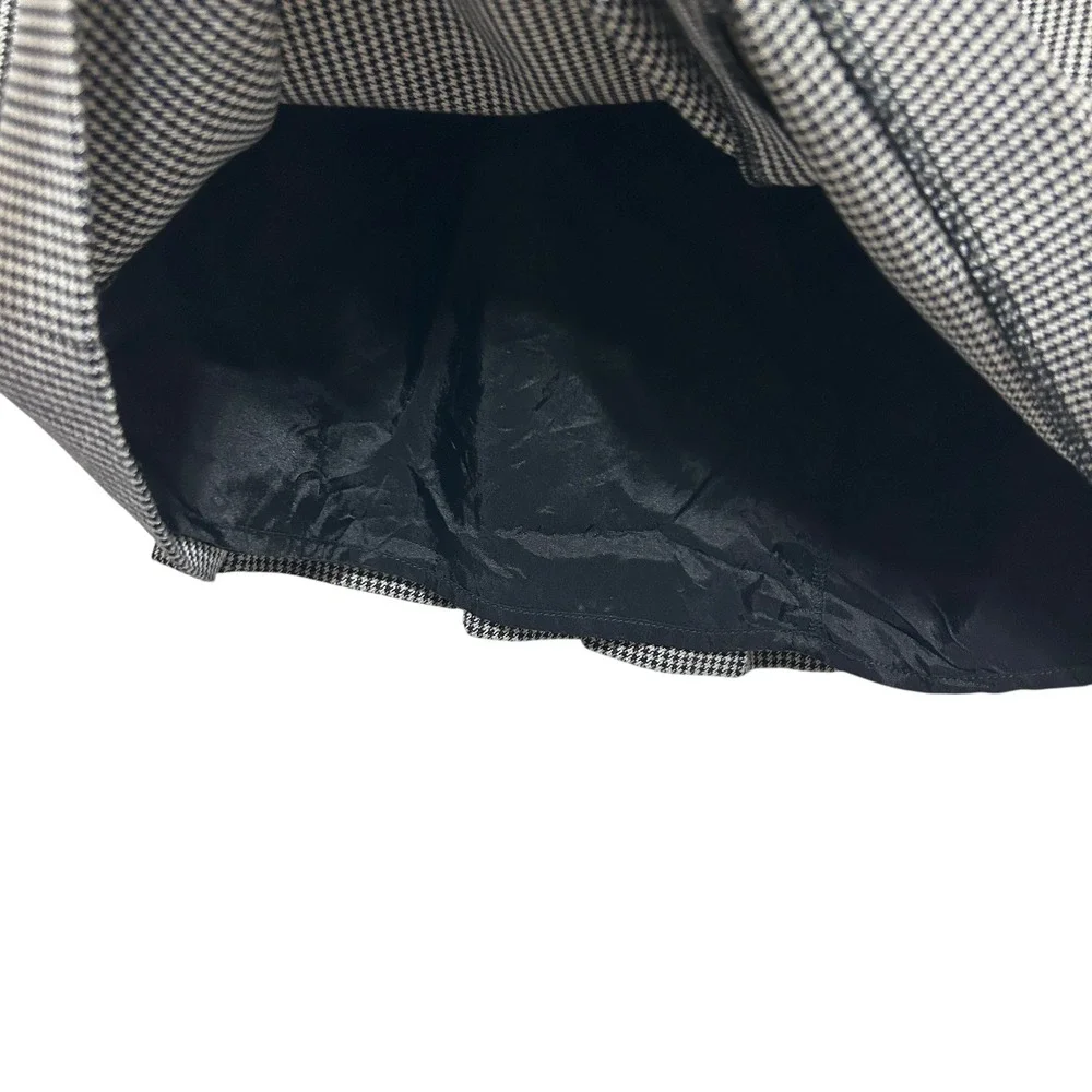 Ann Taylor Loft Petites Stretch Skirt 2P Black White Houndstooth‎ Pleated Lined
